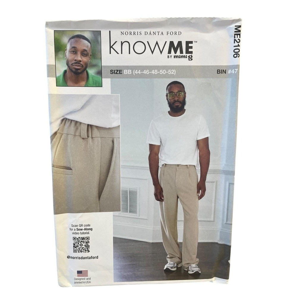 Know Me ME2106 Men's Pants BB Size 44-52 Modern Sewing Pattern